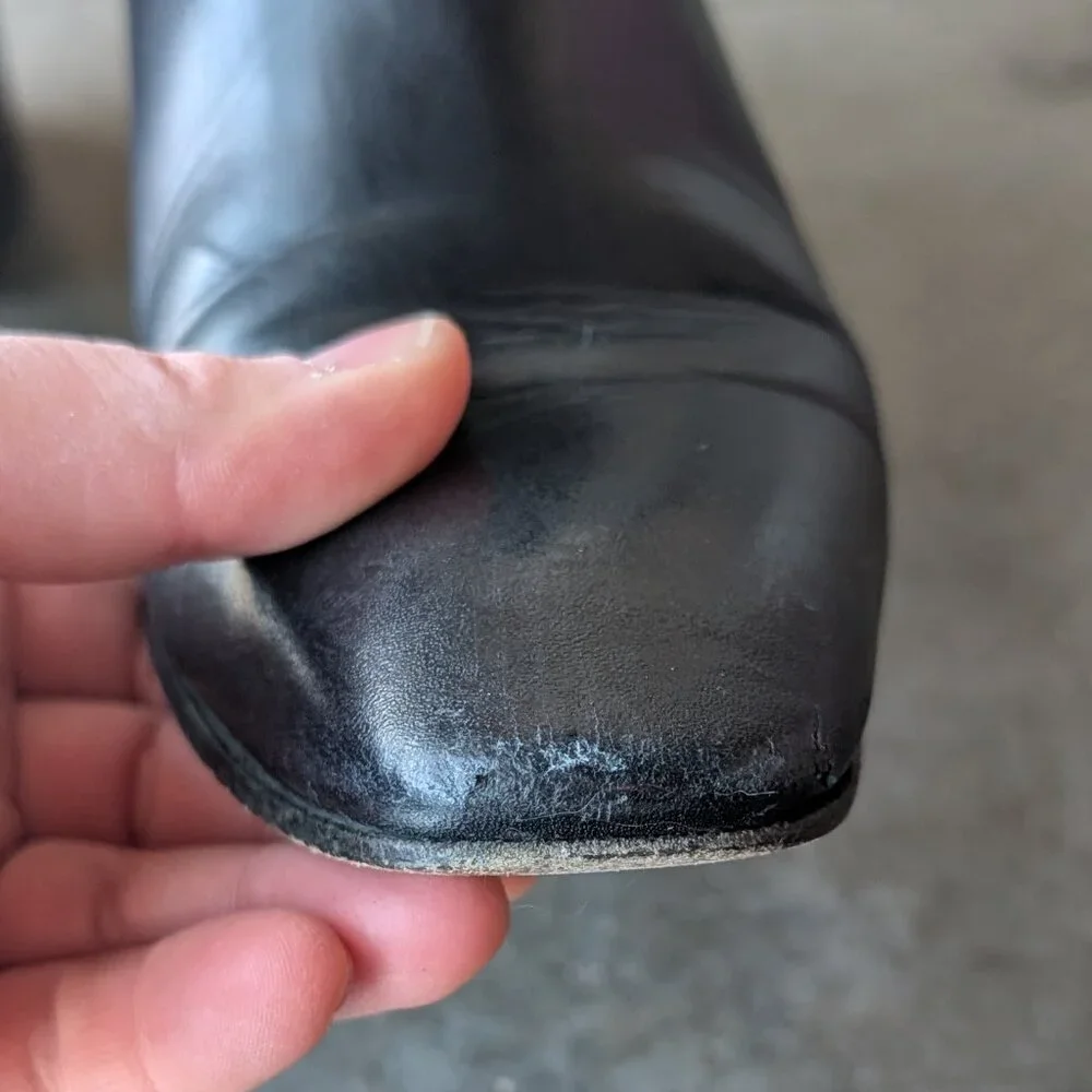 Christian Louboutin Black Leather Ankle Chelsea Boots size 36.5